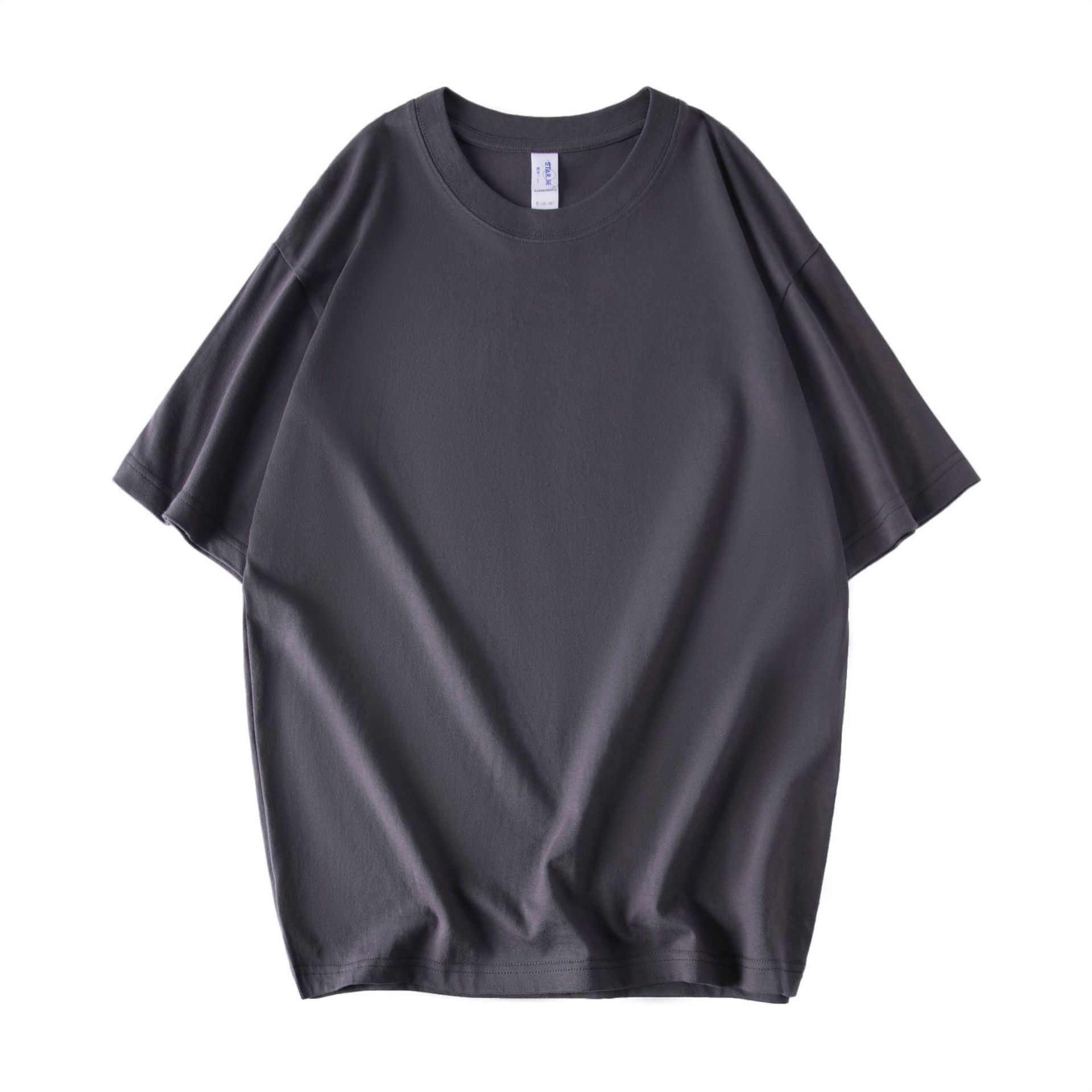 260g pesada gota-hombro de algodón de manga corta Camiseta de cuello redondo oversize moda bottoming hombres y mujeres de clase T blanco uniforme personalizado logotipo impreso