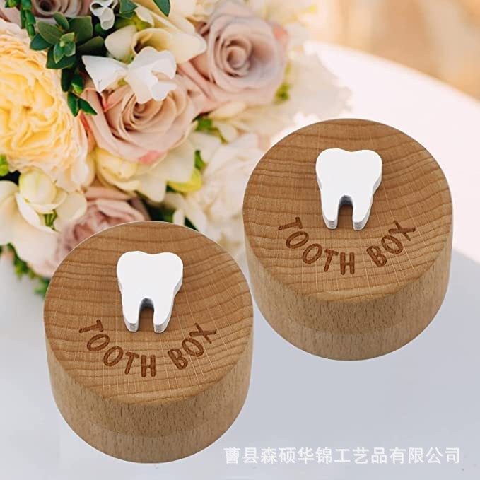 木质圆形乳牙盒男女孩牙齿收纳盒婴儿胎毛脐带保存盒牙齿收藏木盒|undefined