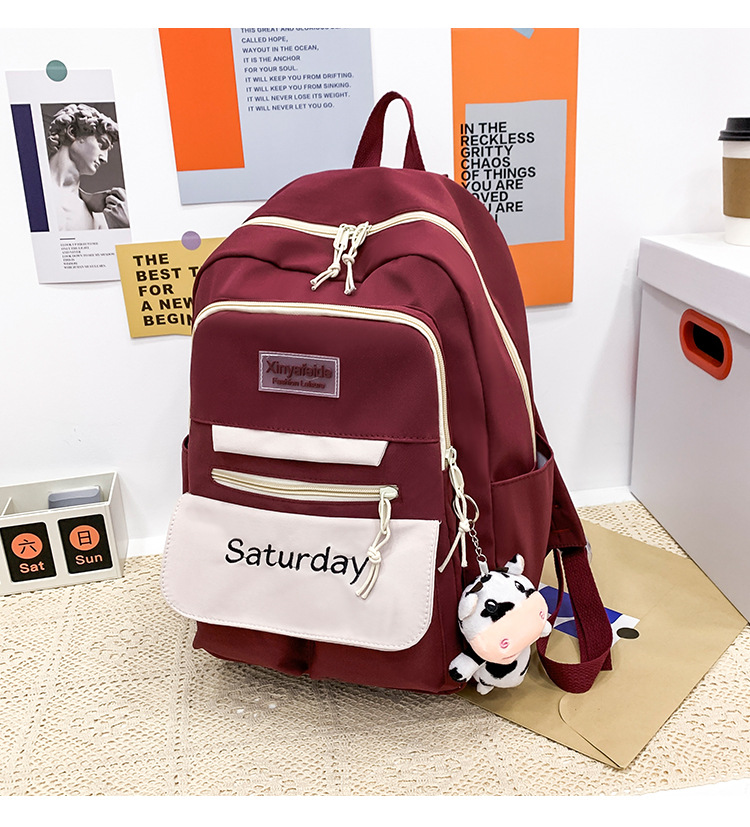 Schoolbag Female Korean High School Student Multi-layer Large-capacity Backpack Grade Five, Grade Six Junior High School Student Versatile Ins Backpack display picture 1