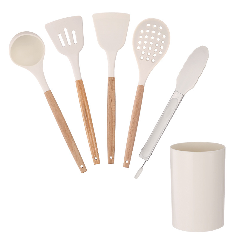 Espátula de silicona, sartén antiadherente, pala especial para cocinar, cuchara doméstica, colador, juego de utensilios de cocina