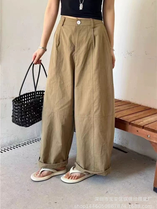 琪镌绘制早秋新款拖地西装阔腿裤欧货高腰女装百搭直筒裤休闲裤潮|undefined