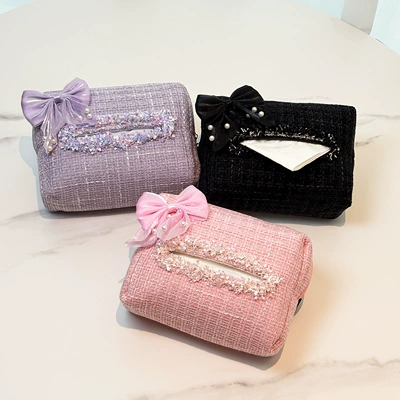Car tissue box/set, Small Fragrance Bow Hanging Car