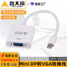 Mini DP转VGA转换器线高清雷电适配器适用笔记本电脑连接投影仪显