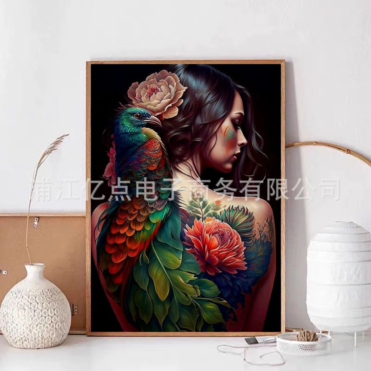 Nueva pintura de diamante 5D transfronteriza con marco DIY hecho a mano pegajoso diamante pintura sala de estar pintura decorativa punto diamante pintura fábrica al por mayor