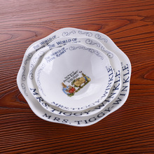 兔子卡通可爱花型家用菜碗盘骨瓷创意欧式水果点心摆盘日用陶瓷边