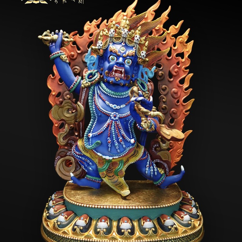 紫金蓮チベットチベット伝ネパール工芸職人心彩絵金剛手置物用品車載|undefined