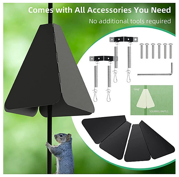 Новая роторная подвесная кормушка для птиц белка Перегородка с защитой от кражи Складная крышка для защиты от белки