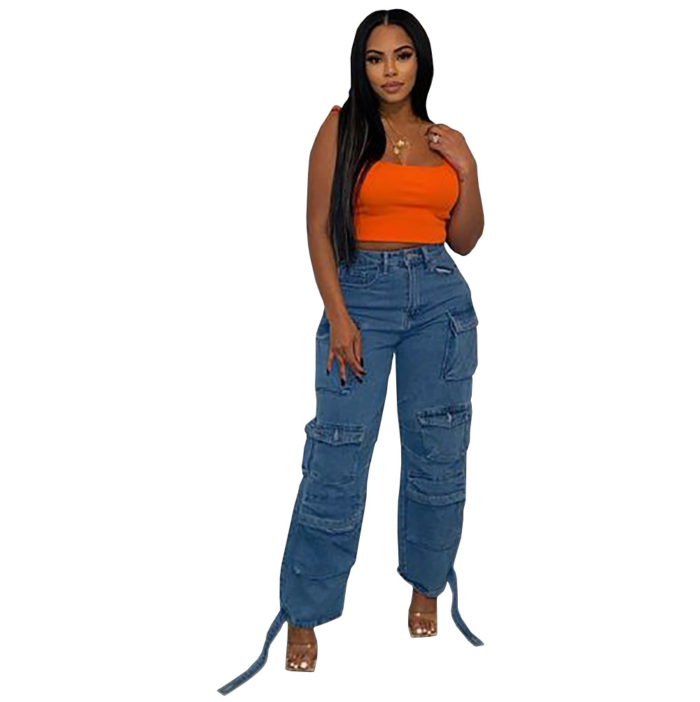 Women's Daily Streetwear Solid Color Full Length Pocket Jeans display picture 33