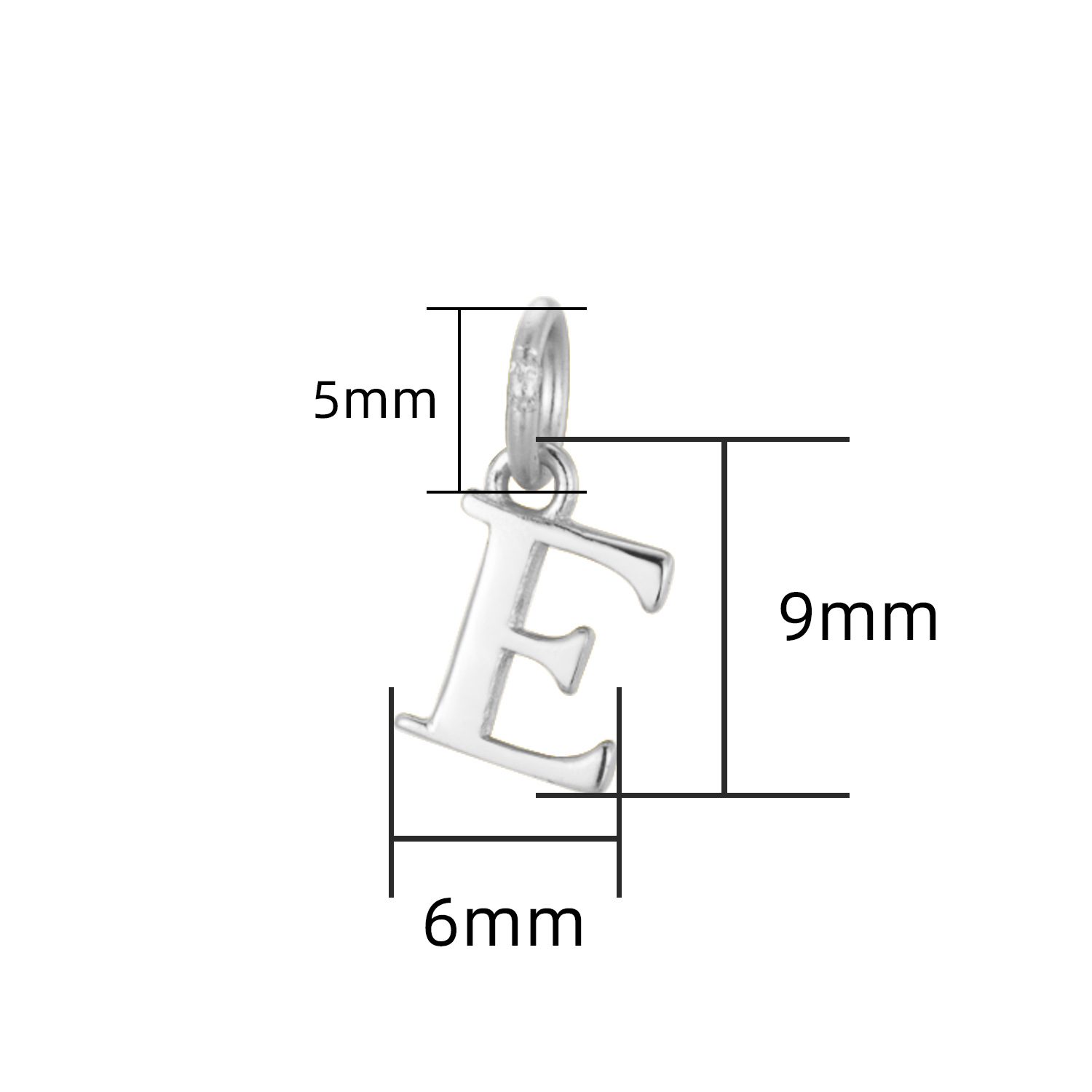 925 plata esterlina nuevo 26 carta collar de las mujeres simple nicho mini nombre inglés brillante plata colgante al por mayor