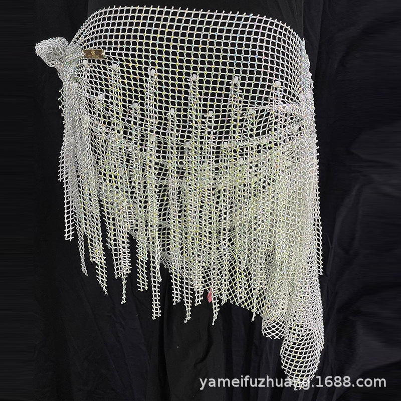 Dream Star River toallas de malla triangular toallas de cadera toallas abdominales de danza de cintura chapa multicapa accesorios de danza de perforación caliente