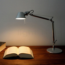 北歐鋁制床頭創意台燈辦公室工作書桌閱讀搖臂伸縮長臂折疊白熾燈
