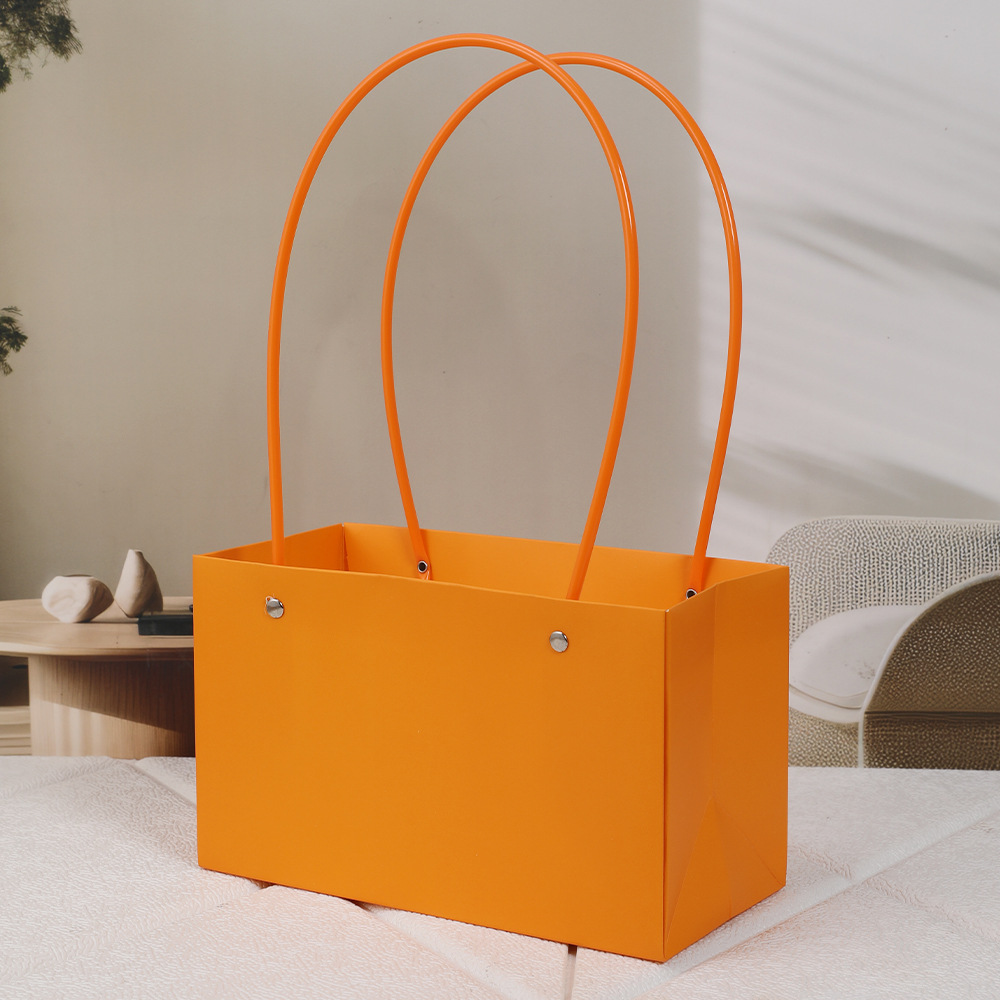 Día de la Madre Macaron Bolsa de arreglos florales portátil Embalaje de flores al por mayor Bolsa de embalaje de ramo impermeable Caja de flores florales Canasta