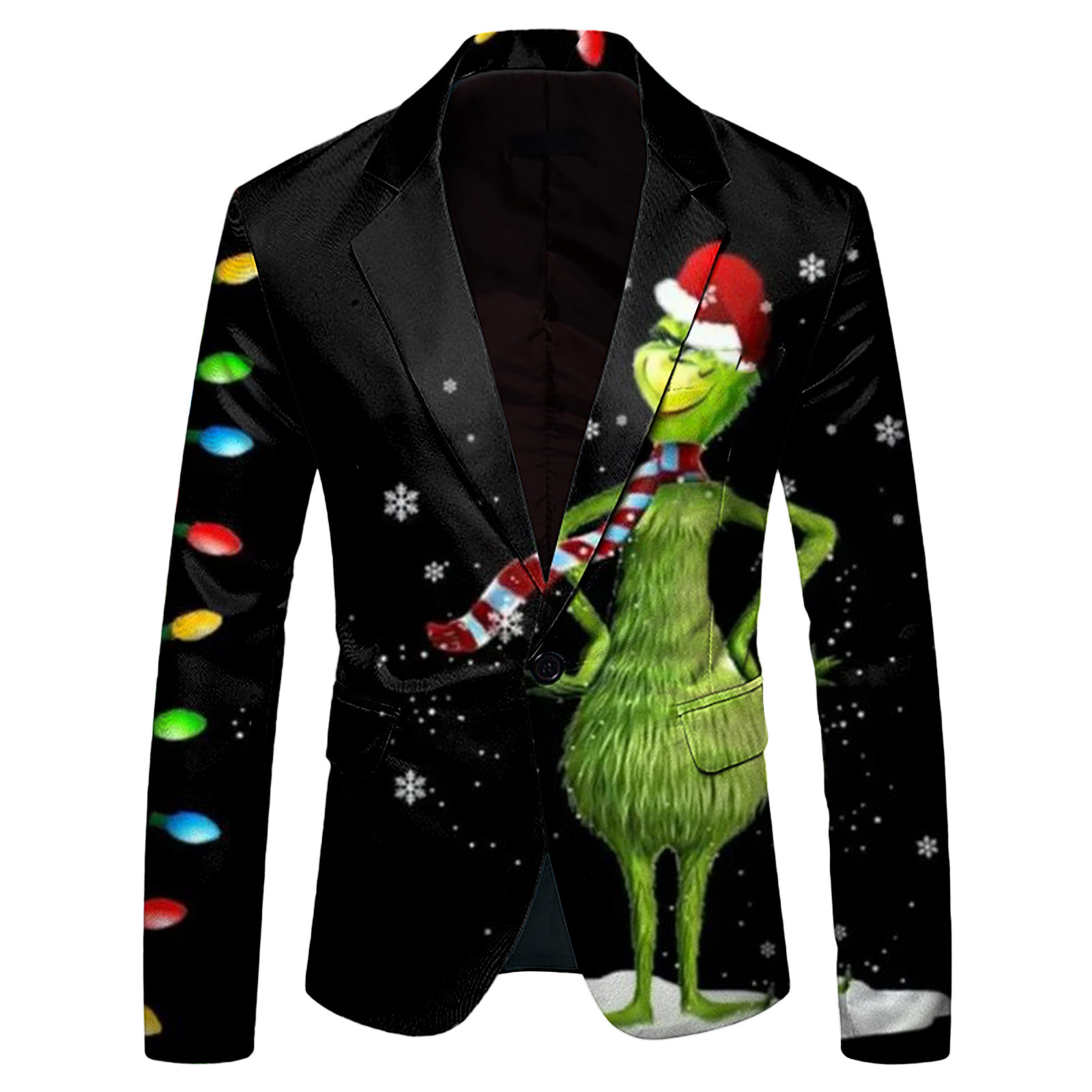 Comercio exterior europeo y americano nuevo estilo 2024 nueva moda casual letras navideñas chaqueta de traje para hombre WL008