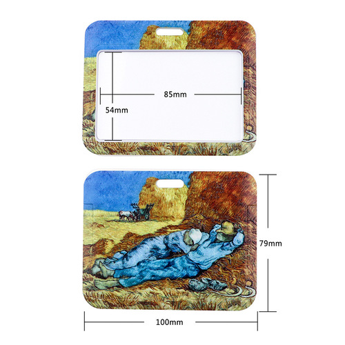 Van Gogh Starry Sky Sunflower Mobile Phone Lanyard Card Holder Combination Bus Card Brand Work Lanyard Campus Card Pendant