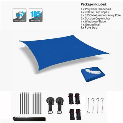 awning, car side tent, outdoor: Avtomobil yan çətirləri - dark-blue-2x2m