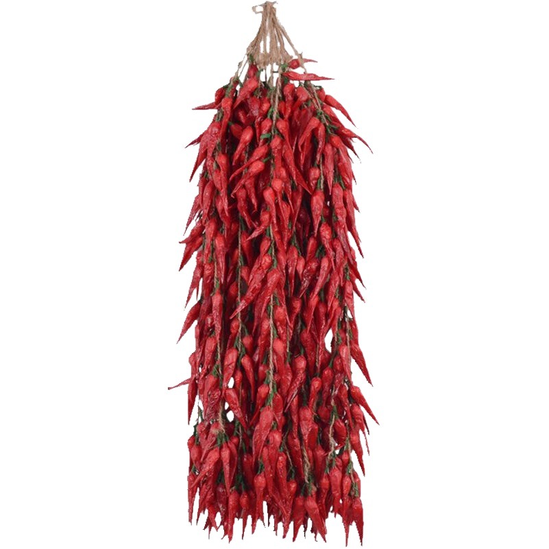 Artificial vegetal pimienta falsa patata maíz ajo maní colgando cadena granja restaurante patio modelo accesorios de decoración