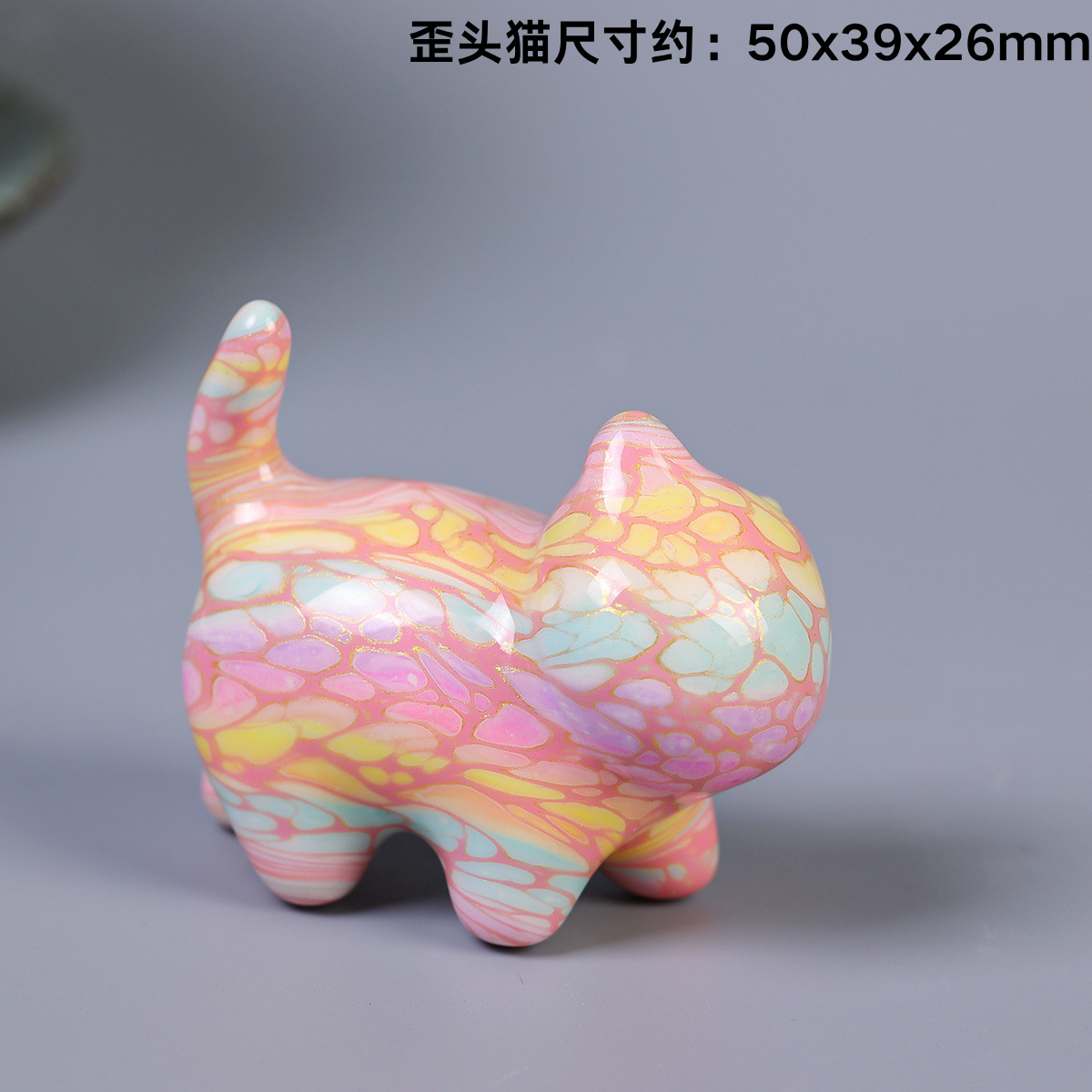 杭州霊隠漆猫シリーズ カラフルで可愛い猫 招き猫 漆塗り置物 文玩装飾