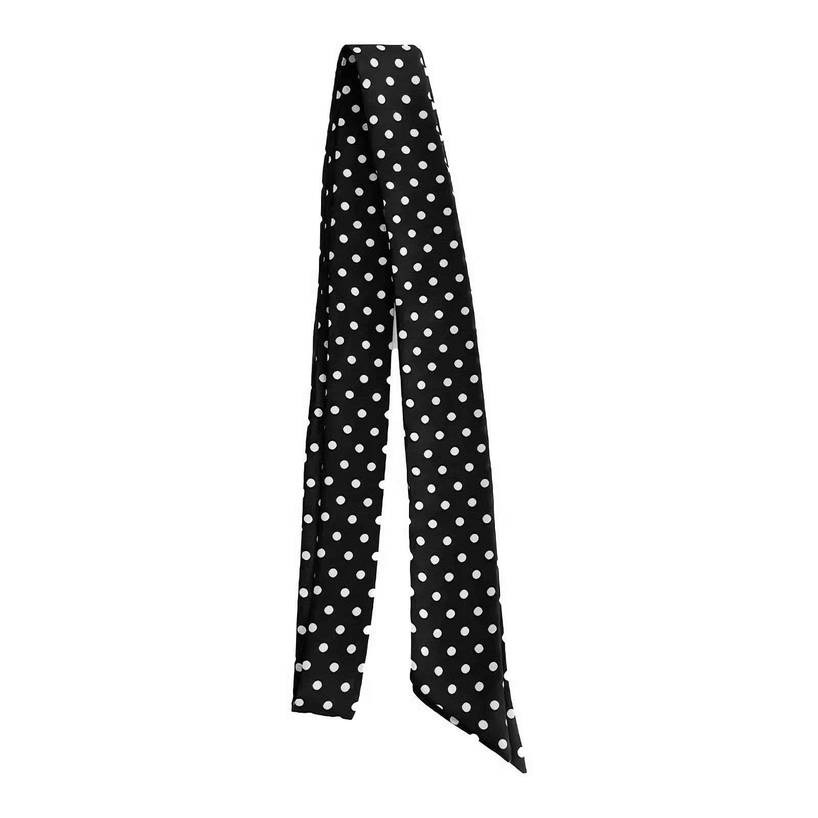 Lenço quadrado preto com bolinhas elegante para mulher_voghion.com