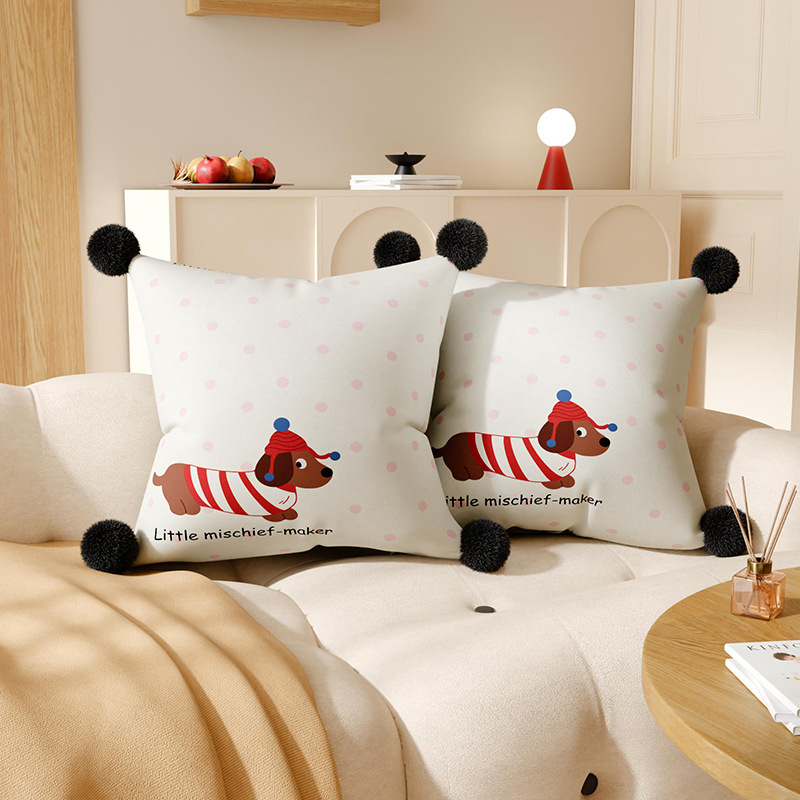 Almohada de perro salchicha de dibujos animados con núcleo lindo sofá creativo almohada ins cama de viento ambiente cojín almohada de cintura