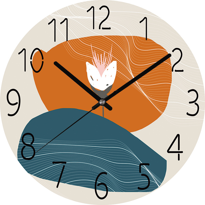 钟表挂钟客厅家用装饰石英钟墙上免打孔时钟艺术静音挂表免打孔