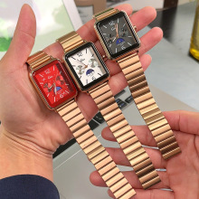 Carsikie外贸方形月相显示送礼休闲商务石英表简约女士手表夜光