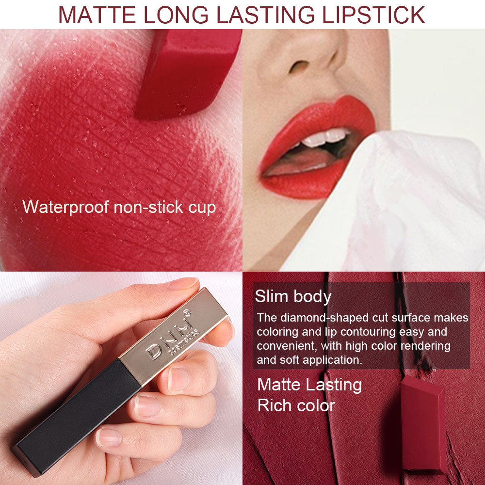 DNM small gold bar lipstick matte durable non-stick lipstick natural waterproof velvet matte lipstick cross-border exclusive