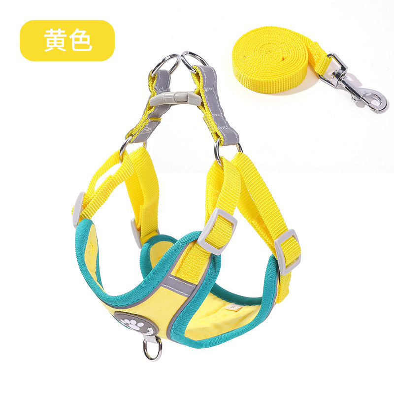 Correa de pecho de tracción para mascotas deerskin terciopelo reflectante a prueba de explosiones correa de pecho perro fuera de tracción ventas directas de fábrica en stock