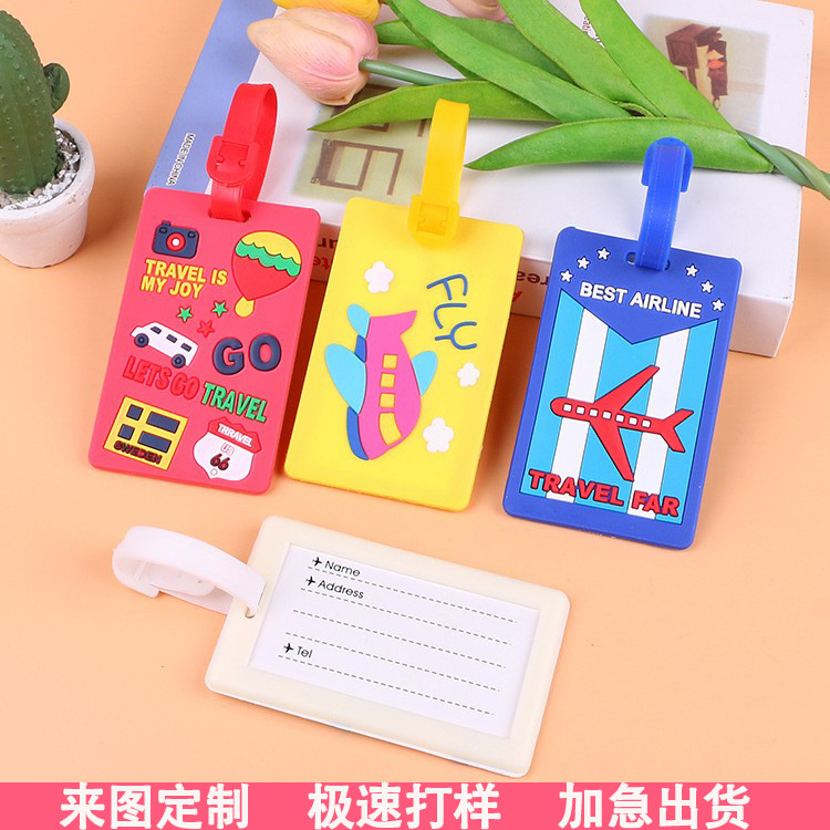 Customized Pvc Luggage Tags, Anti-Lost and Waterproof Luggage Tags, Cartoon Travel Boarding Passes, Soft Rubber Luggage Tags