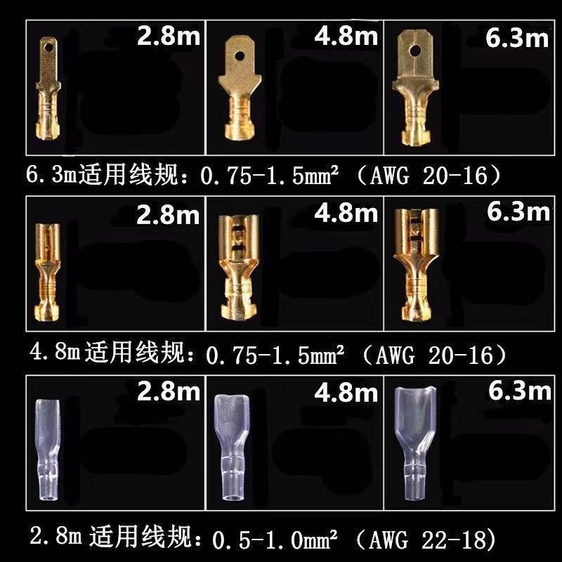 Transfronterizo en caja 2,8/4,8/6,3 enchufe de inserción de resorte vaina de conexión a tierra pieza 1.050 sets de cableado de presión en frío