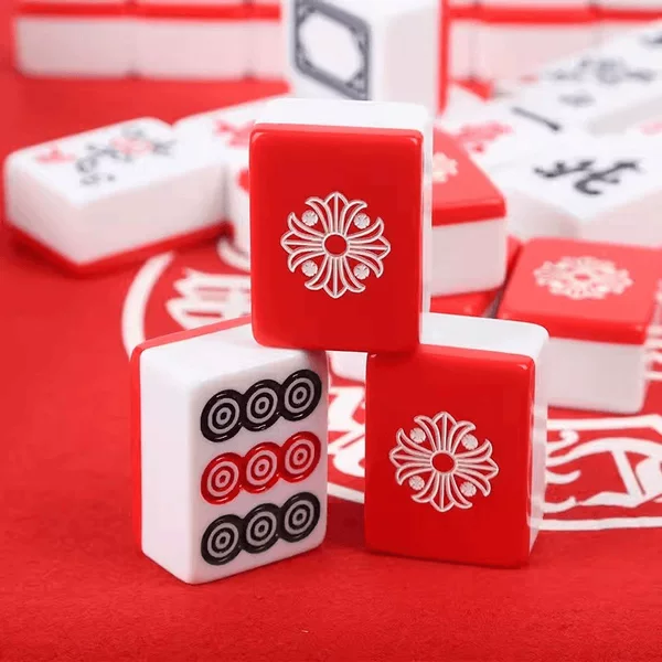 Internet Red Home Mahjong Hand Cartoon Chinese Red Mahjong 40/42/44 Sparrow Red Gift