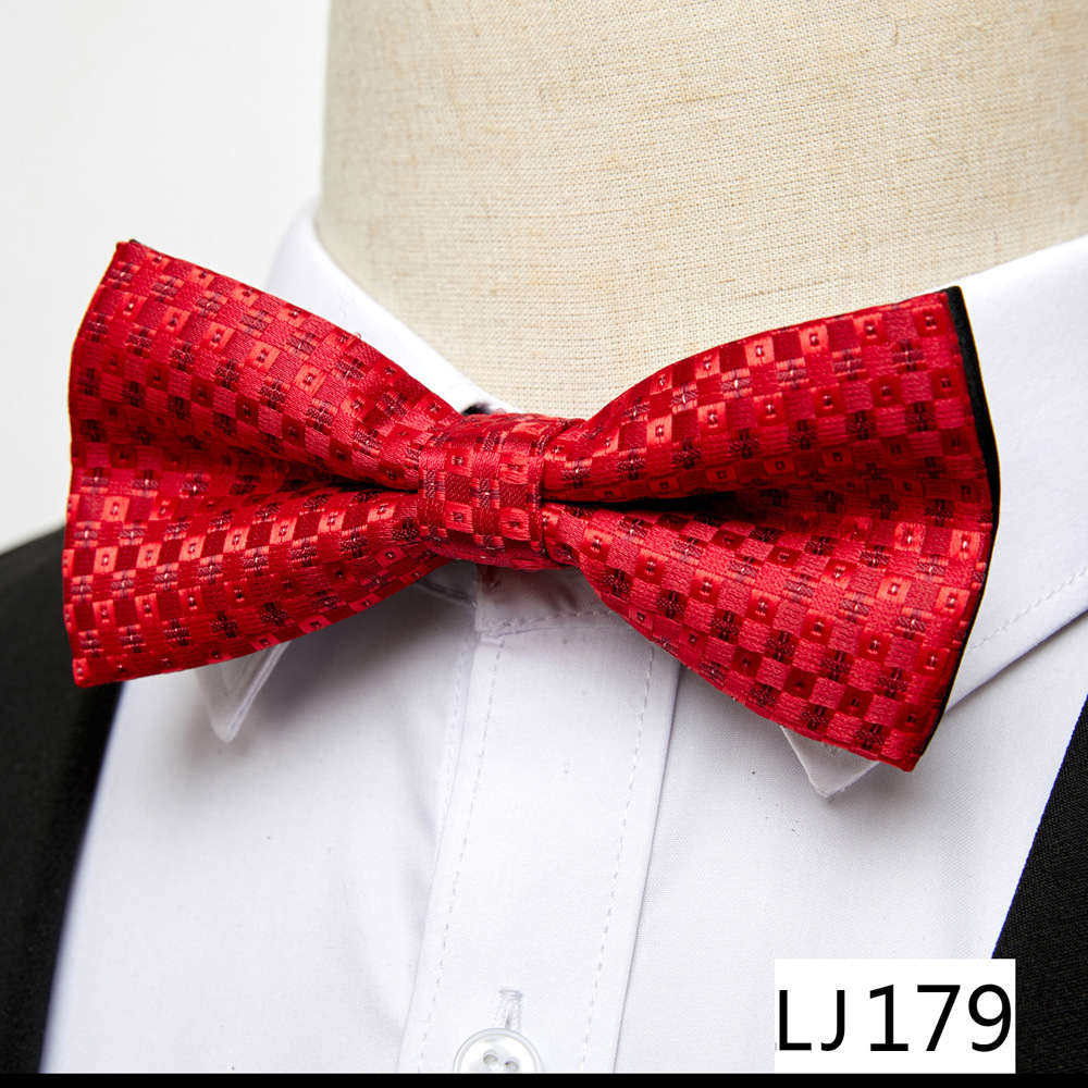 Cravatta formale da uomo con fiocco in seta poliestere con nuovo motivo_voghion.com