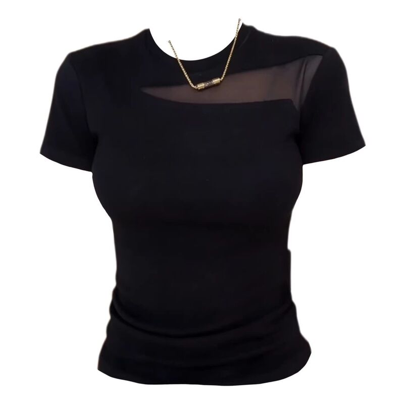 This Year's Trendy Women's Clothing Hot-Selling Item: Summer 2026 New Round-Neck Patchwork T-Shirt, Unique and Stunningly Beautiful Top