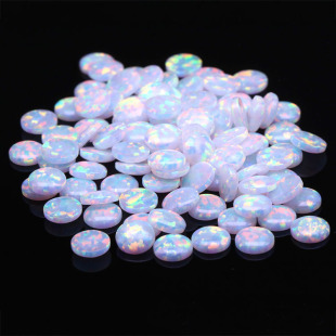 White OPal Ring Surface Bare Stone Round Flats Bottom Plain OPal OP17 OPal Surface Can Be Shipped Quickly