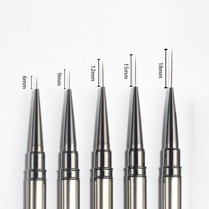 Cross-border uñas de metal dibujo pluma pintura de La Flor pintura floreciente pluma esbelta arte de uñas pluma pistola de cobre negro tubo de aluminio cepillo