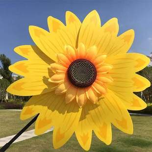 Outdoor Large Colorful Sunflower Windmill Garden Bird Repellent Courtyard Decoration Props Toys Park Street Stalls Wholesale