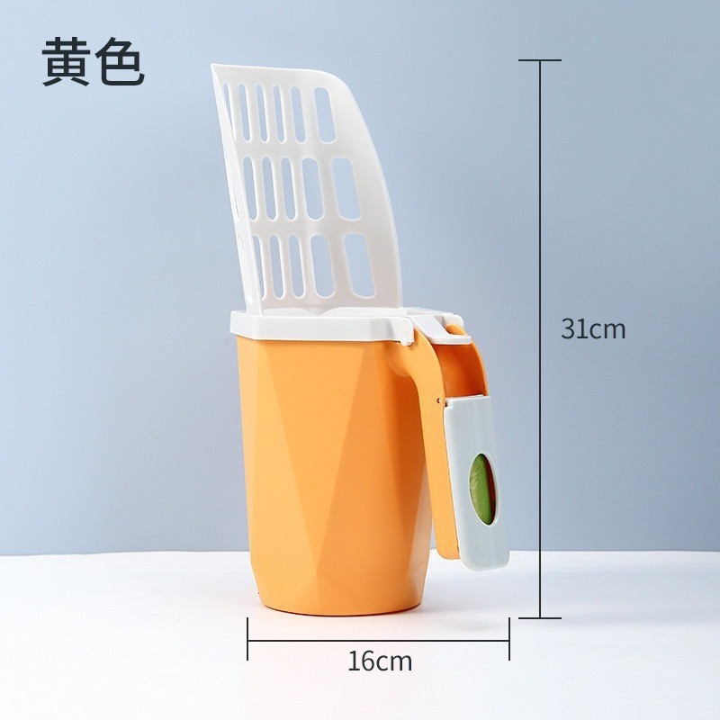 Una sola pala de arena de gato conjunto portátil mascota al por mayor pala de arena de gato entrega un rollo de bolsa de basura degradable personalizada