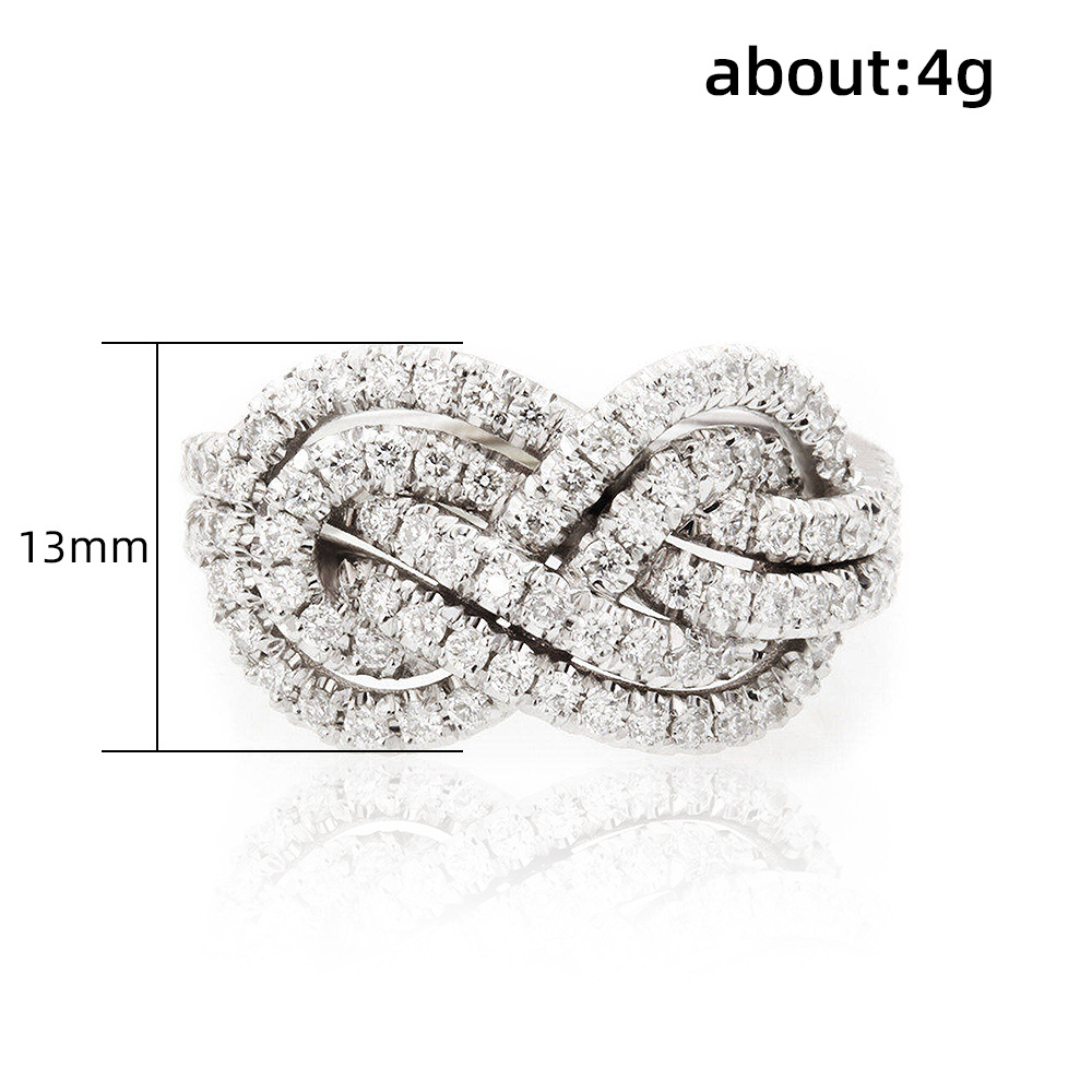 Light Luxury Knot Ring Women's Niche Exquisite Diamond-encrusted Fashion Design Sense ins Trendy Internet Celebrity Finger Ring_voghion.com