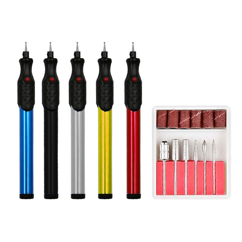 Grabado transfronterizo pluma mini amoladora eléctrica vidrio metal miniatura grabado eléctrico pluma piedra superficie de madera talla