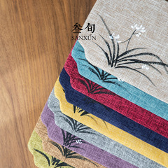 444Z批發 棉麻手繪小茶席防水干泡茶席禪意布藝中式桌墊桌旗茶道