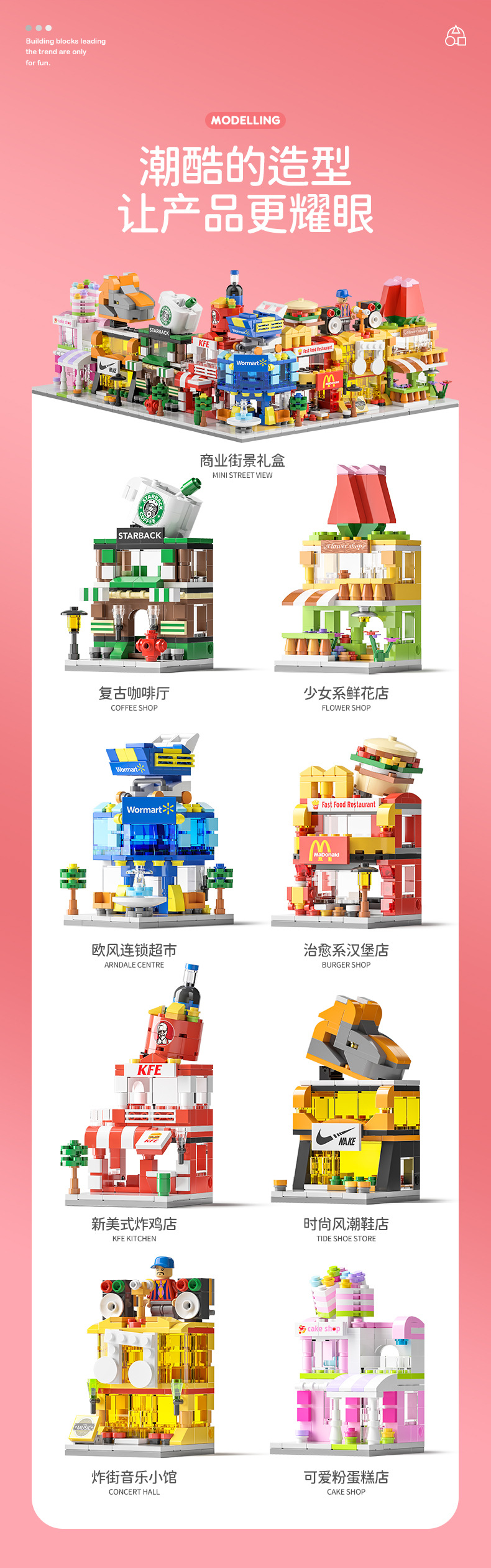 兼容乐高积木街景城市建筑迷你系列儿童礼物拼装小颗粒玩具批发详情3
