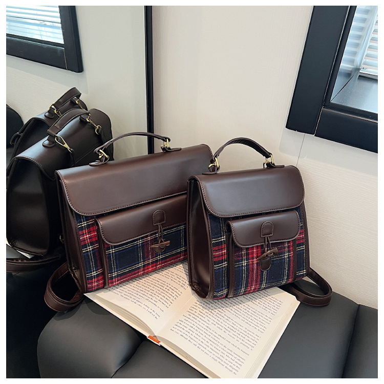 Naiste ruuduline crossbody seljakott sügis- ja talvehooajaks_voghion.com