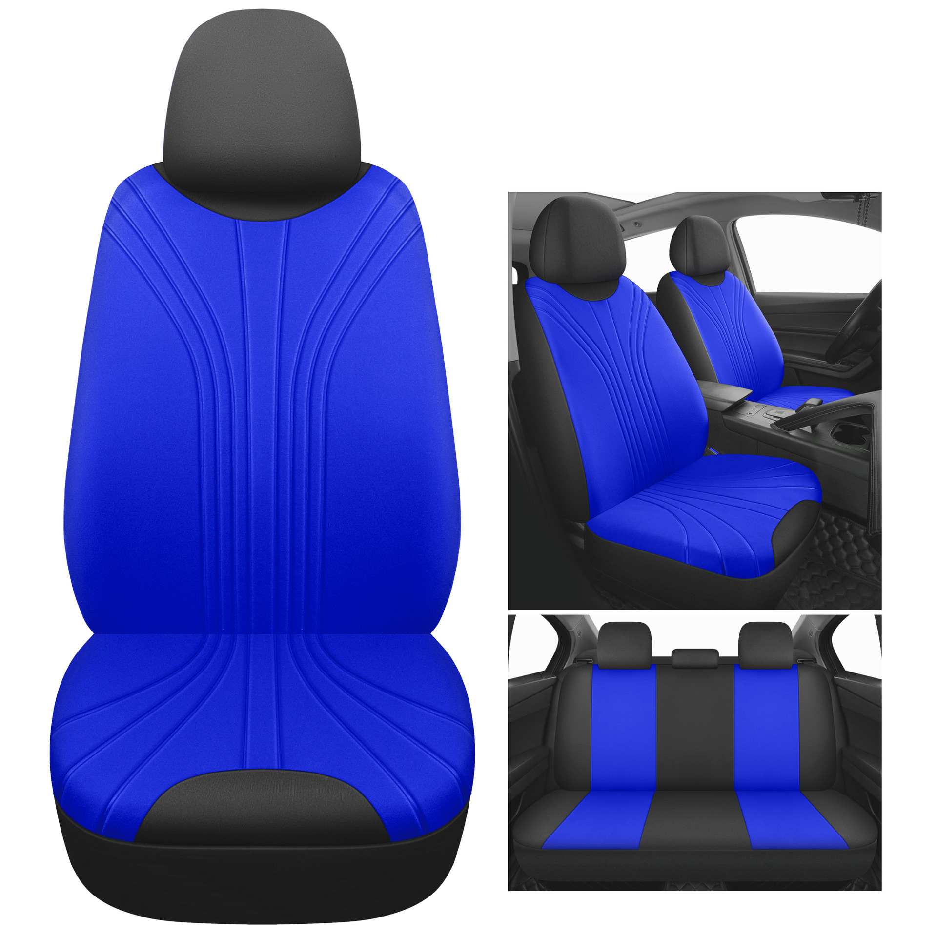 Cross-Border New Model Glacier Pattern Pressed Fabric Five-Seater Universal Car Seat Cover for All Seasons, Hot-Selling on Amazon Mexico