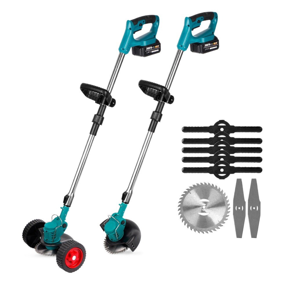 Cortacésped Eléctrico con Batería de Litio, Recortadora de Césped Plegable, Desbrozadora, Multifuncional, Recargable, Pequeña, para Uso Doméstico