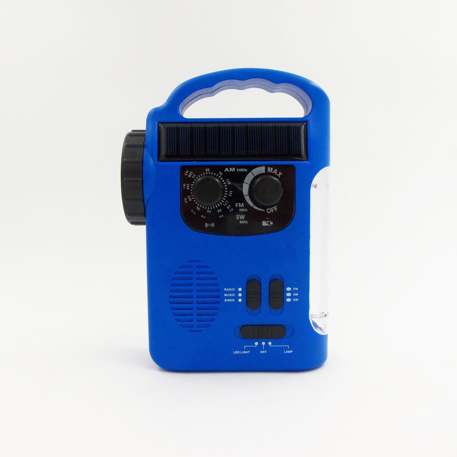 Multi-Canal AMFMSW solar mano-cranking recargable radio TF tarjeta de juego LED luz de lectura