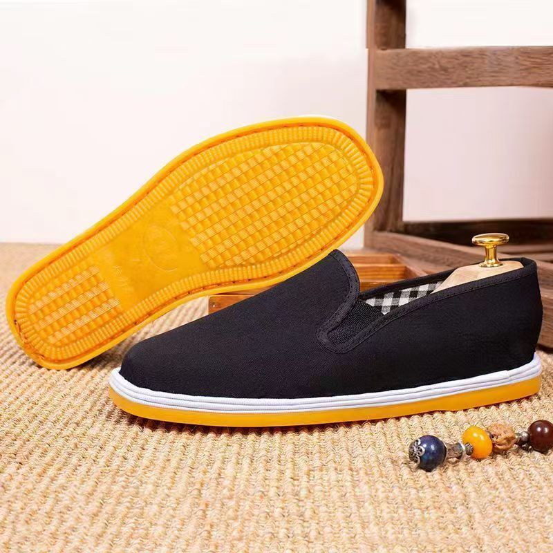 Old Beijing Cloth Shoes Men's Soft Sole Construction Site Wear-Resistant Non-Slip Beef Sole Cloth Shoes Middle-aged and Elderly Breathable Casual Shoes Handmade Shoes