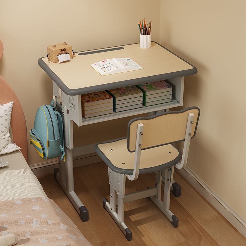 Children's Study Table, Primary School Student's Writing Homework Desk, Household Simple Children's Desk and Chair, Liftable Table Set