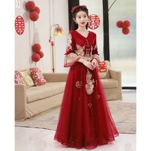 酒红色敬酒服新娘2024新款感秀禾服夏季小个子结婚订婚礼服女