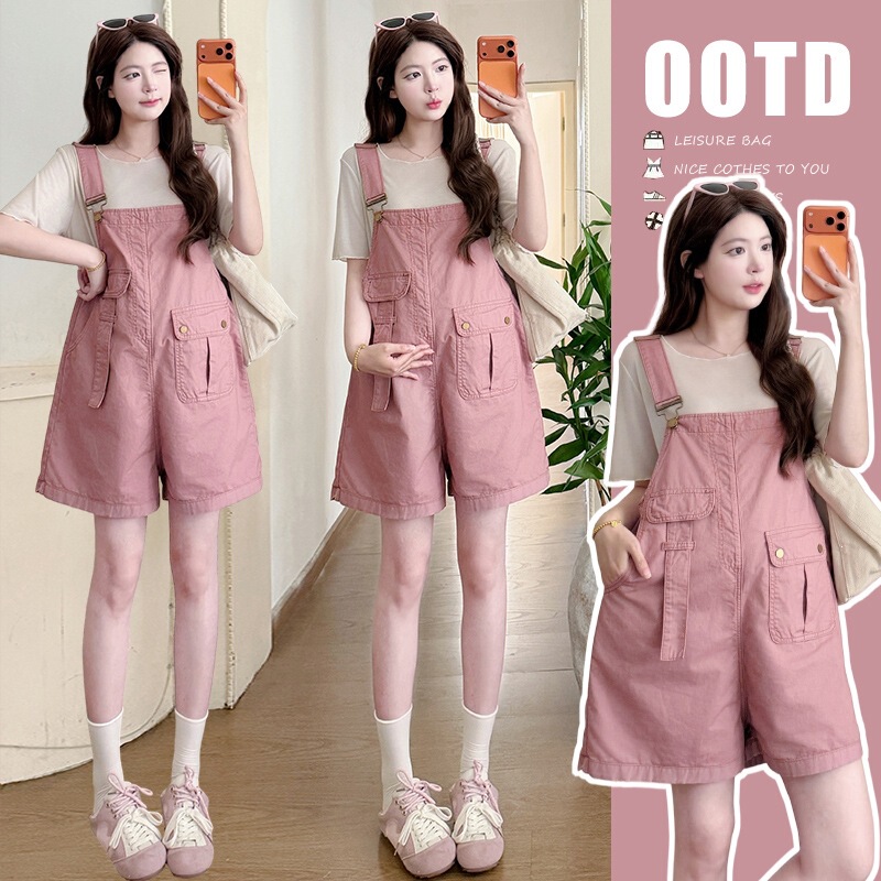 Real Photos Now Available~ New Product: Korean-Style Workwear for Pregnant Women, Unique Denim Overalls Set + Pure Short-Sleeve Top Real Photos Now Available~ New Product: Korean-Style Workwear for Pregnant Women, Unique Denim Overalls Set + Pure Short-Sleeve Top