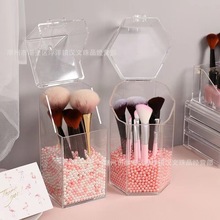 人鱼粉色米白无孔仿珍珠diy圆珠散珠饰品配件化妆筒填充拍摄道具