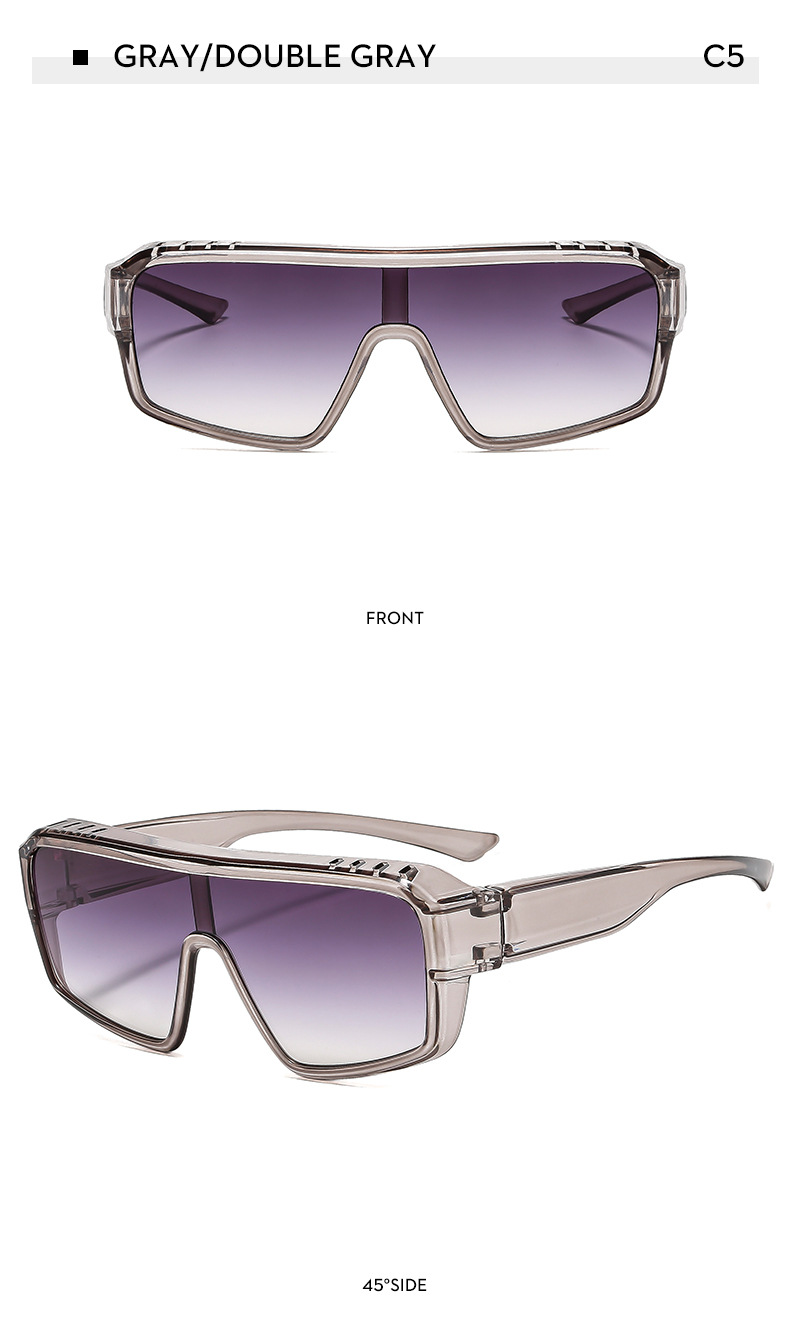 Lunettes de soleil homme à monture carrée, contour d'oreille, verres à protection UV, style rétro, monture noire en métal, unisexe_voghion.com
